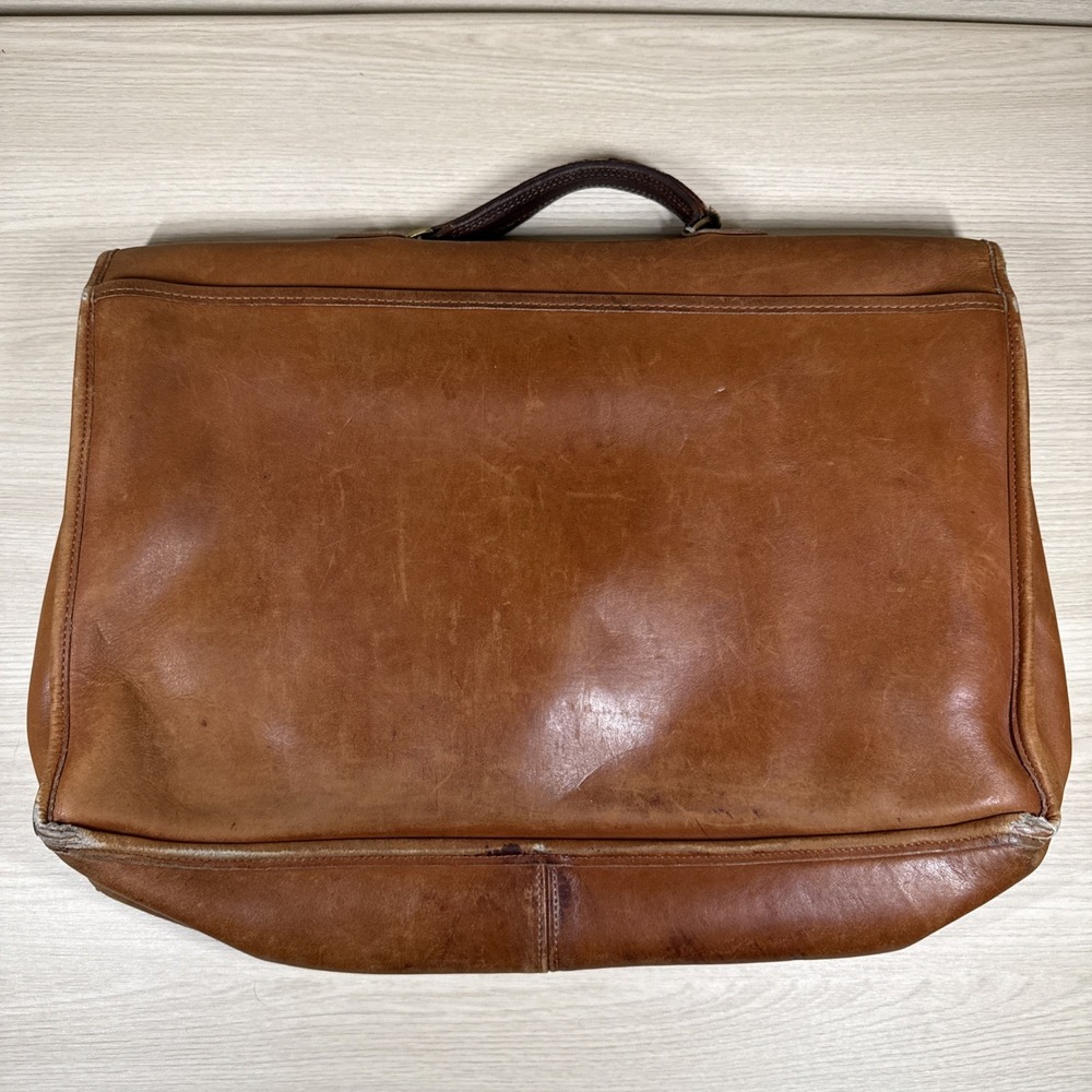 Vintage Coach Morgan Brown Smooth Leather Briefcase Bag No Shoulder Strap - Picture 8 of 16